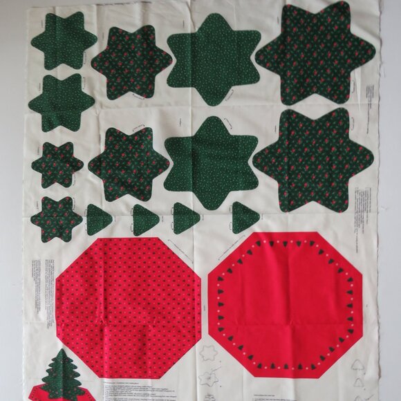 Mini Christmas Tree & Tree Skirt Keepsake Craft Vintage Fabric Panel Uncut 3D - Picture 10 of 12